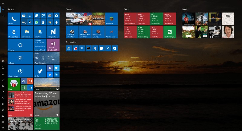 How to enable the full screen Start Menu in Windows 10