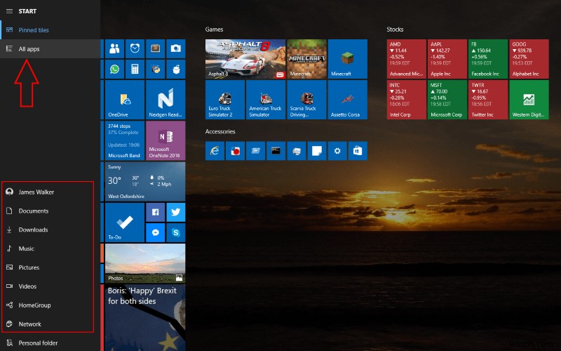 How to enable the full screen Start Menu in Windows 10