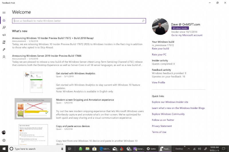 How to submit usable feedback to the Windows Insider Program