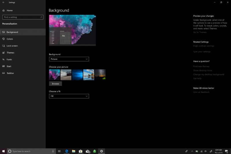 How to change your background on Windows 10