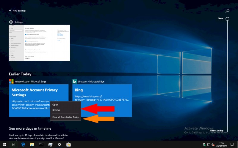 How to remove your Windows 10 Timeline history