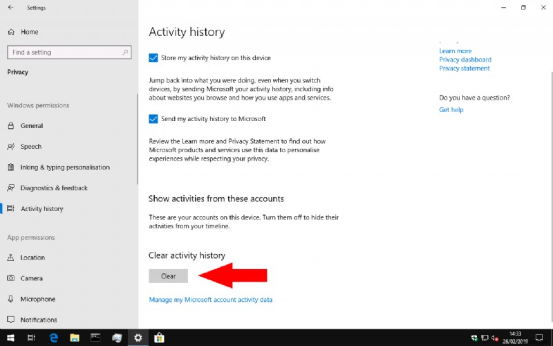 How to remove your Windows 10 Timeline history