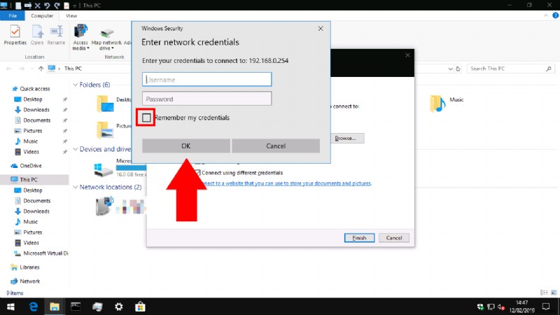 How to connect to a network share in Windows 10