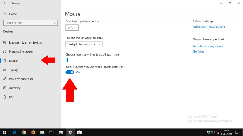 How to disable inactive window scrolling in Windows 10