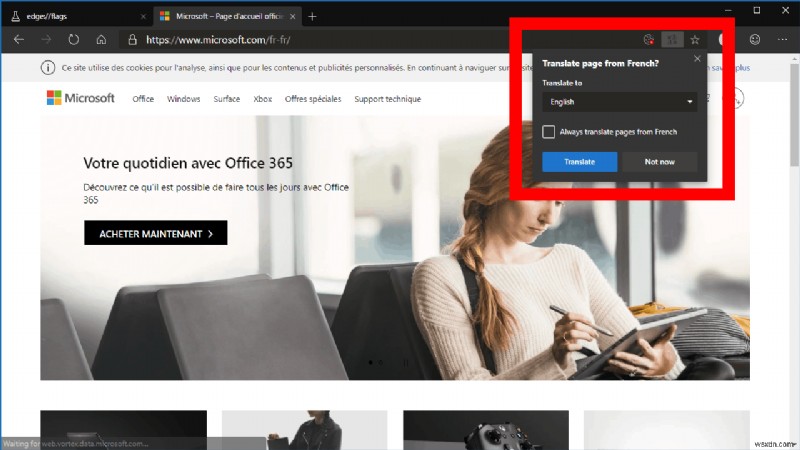 How to enable Microsoft Translate in the Edge Dev browser