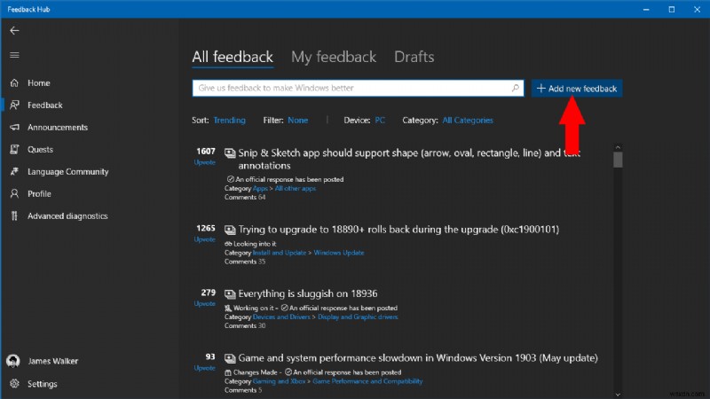 How to send feedback about Windows 10