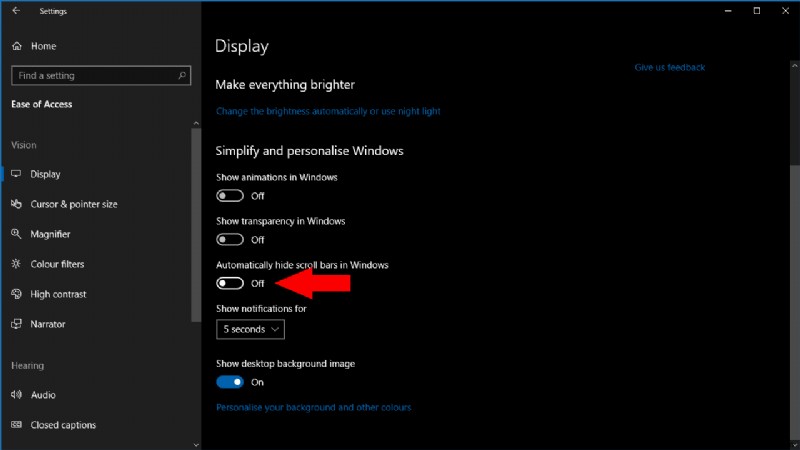 How to stop Windows 10s disappearing scrollbars