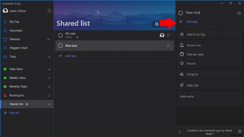 How to create sub-tasks in Microsoft To-Do