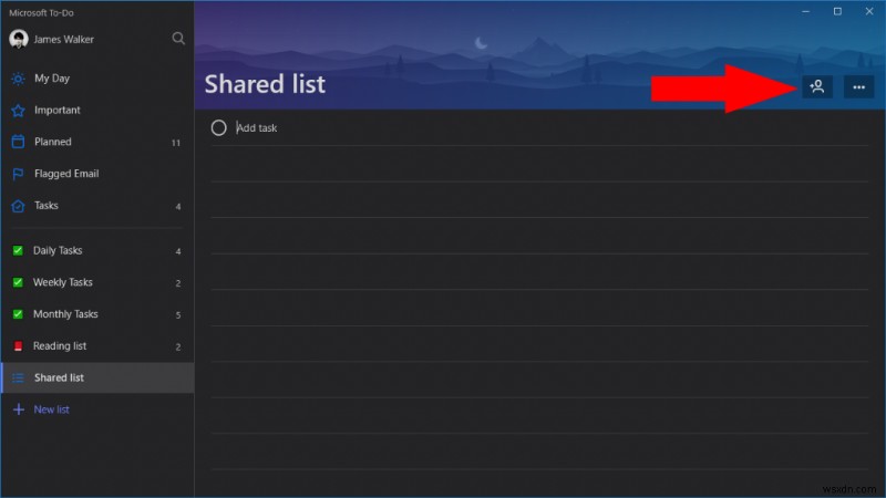How to create and use shared lists in Microsoft To-Do