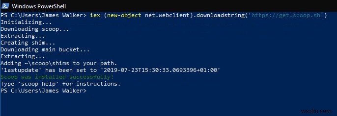 How to install the Scoop package manager in Windows 10