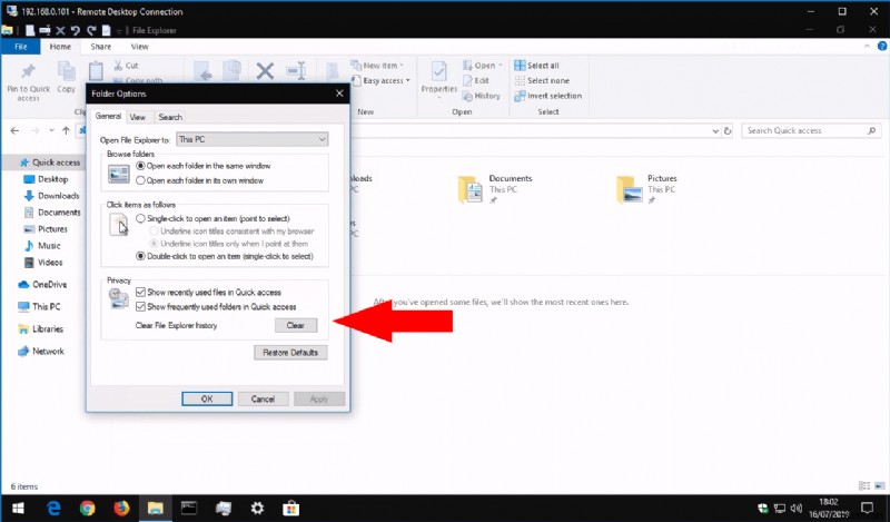 How to clear recent files and folders from Windows 10 File Explorer