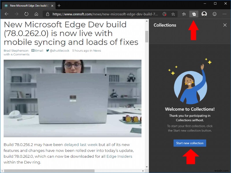 How to use Collections in Microsoft Edge Insider