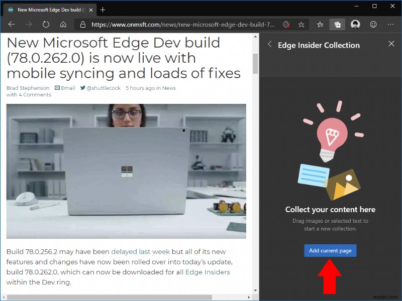 How to use Collections in Microsoft Edge Insider