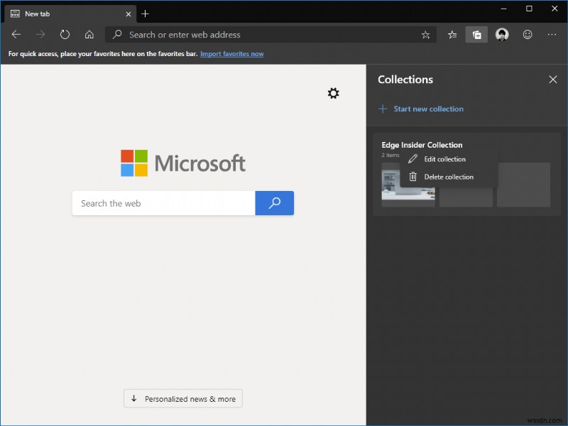 How to use Collections in Microsoft Edge Insider