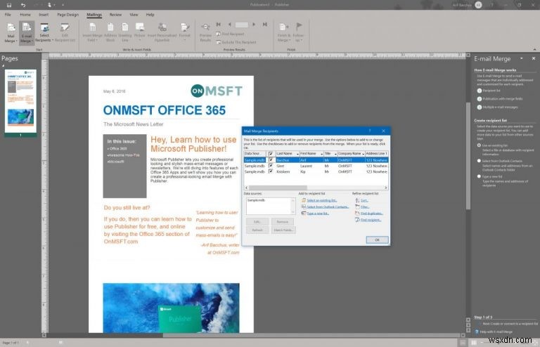 Want to send a mass email? Heres how to create email merges in Publisher