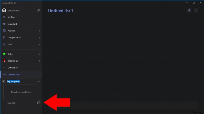 How to create groups of lists in Microsoft To Do