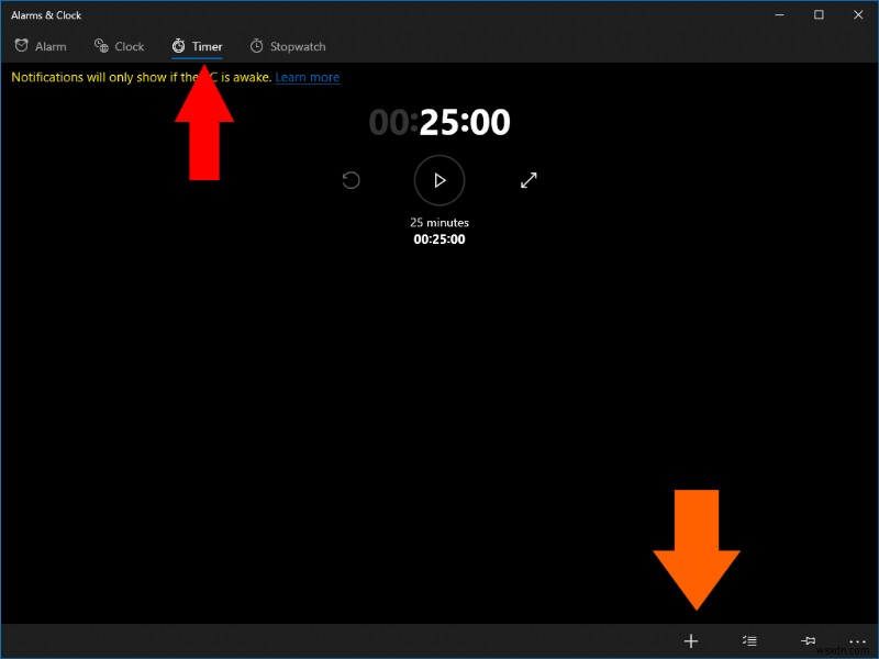 How to set a timer on a Windows 10 PC