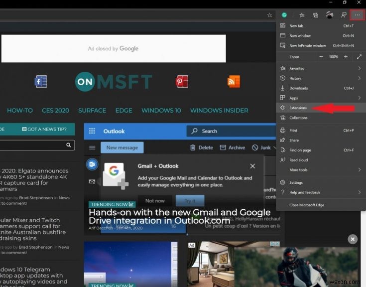How to install Extensions from the Chrome Store on Edge Insider