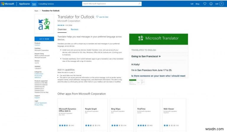 How to translate emails in the Outlook app in Windows 10