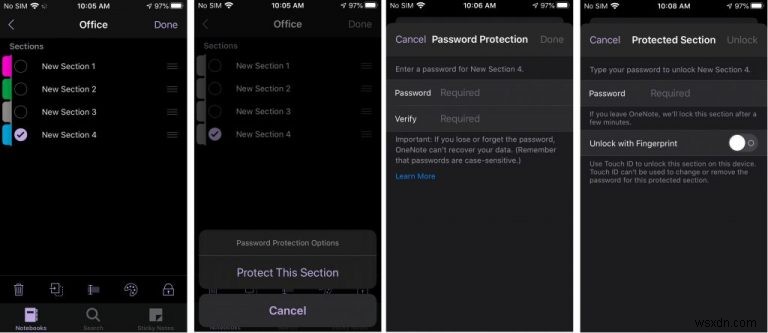 How to password protect notebook sections in OneNote on Windows, iOS, Android, and MacOS