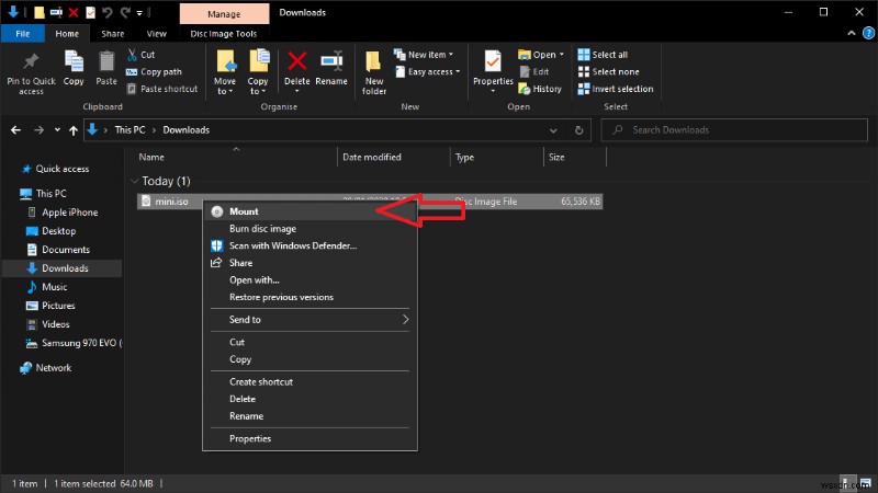 How to work with ISO files in Windows 10