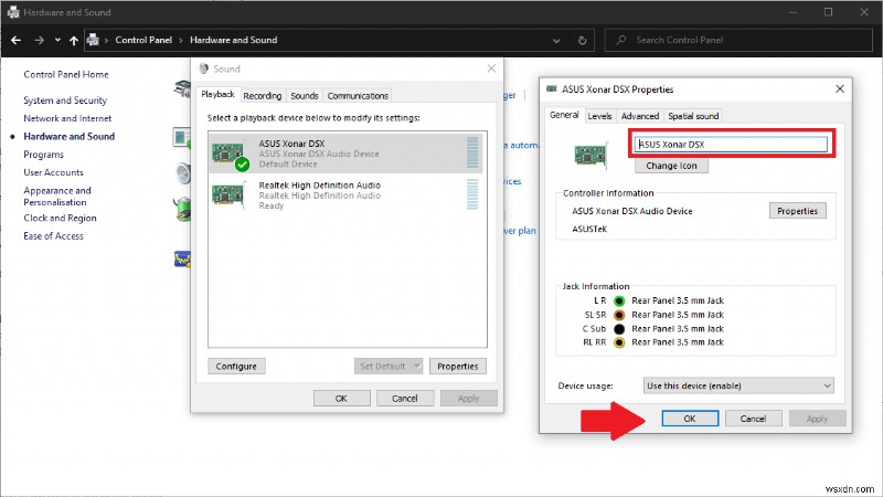 How to switch and rename audio output devices in Windows 10