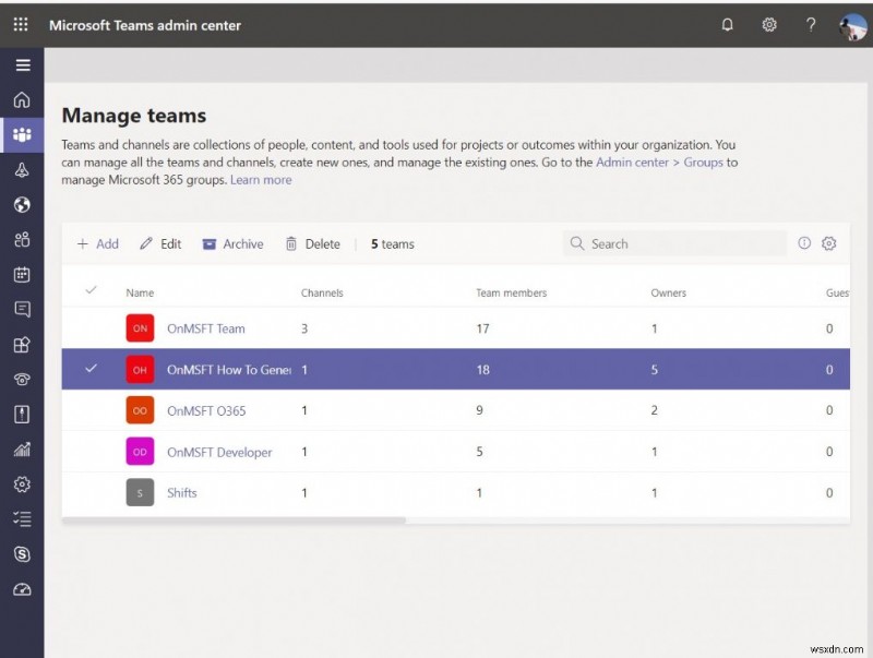 How to delete or archive a team in Microsoft Teams