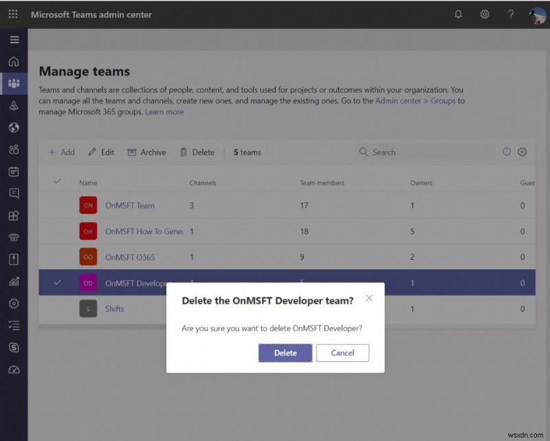 How to delete or archive a team in Microsoft Teams