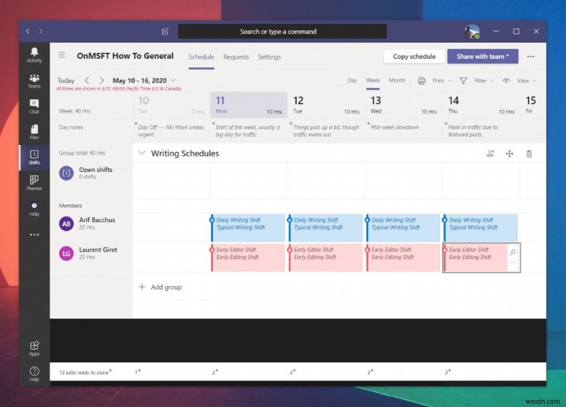 How to use Shifts in Microsoft Teams to manage work hours, schedules, and more