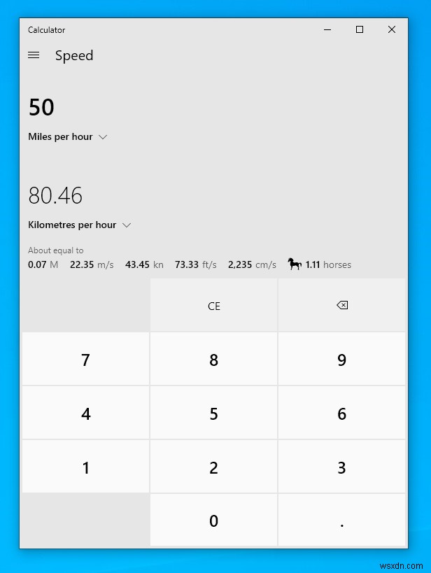 How to convert between units using a Windows 10 PC