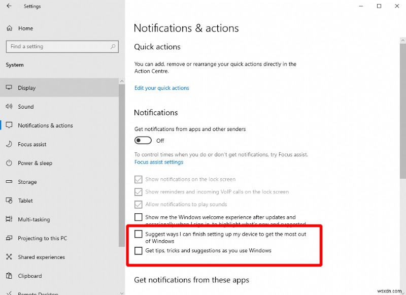 How to stop Windows 10 suggesting tips and tricks in notifications