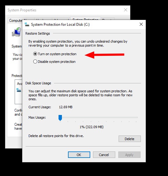 How to create a restore point on Windows 10