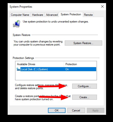How to create a restore point on Windows 10