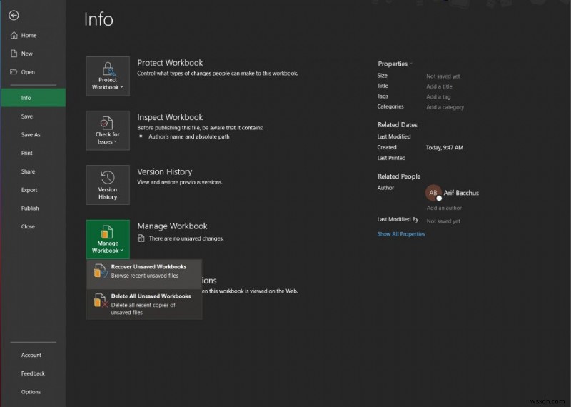 How to recover unsaved or corrupted Excel Notebooks