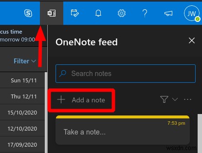 How to view your notes and tasks within Outlook on the web