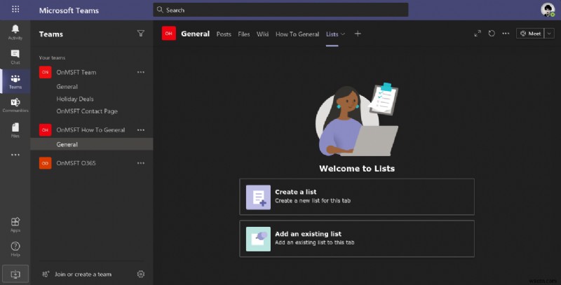 How to use Microsoft Lists within Microsoft Teams
