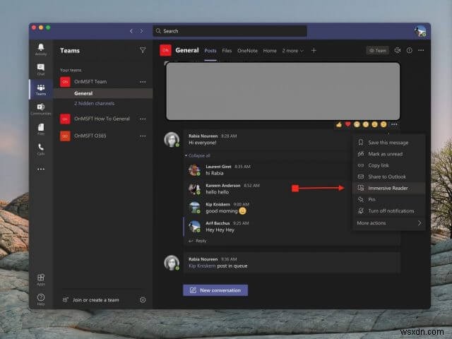 How to use Immersive Reader in Microsoft Teams to learn and translate languages, or make messages easier to see and hear
