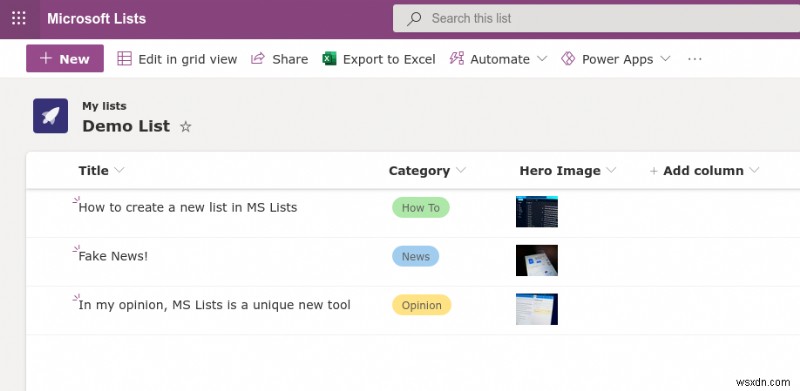 Microsoft Lists - How to create a new list from scratch