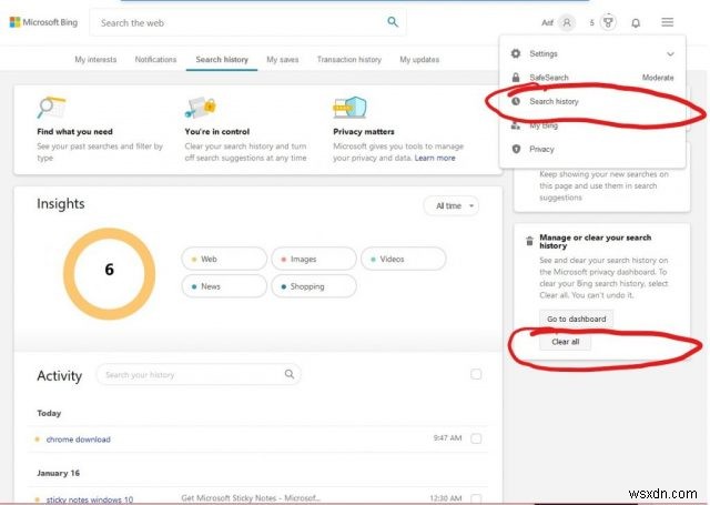 How to clear your Bing search history and Microsoft Edge history and take control of your privacy