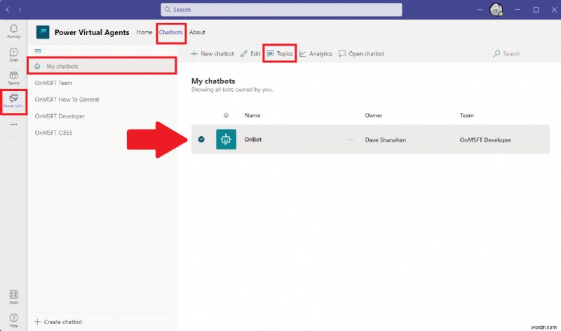 How to create and edit topics for your Power Virtual Agents chatbots on Microsoft Teams