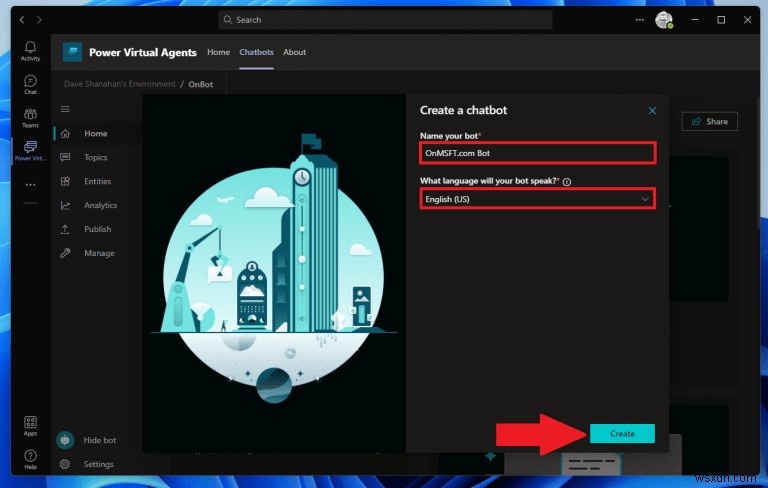 How to quickly create a Power Virtual Agents chatbot on Microsoft Teams
