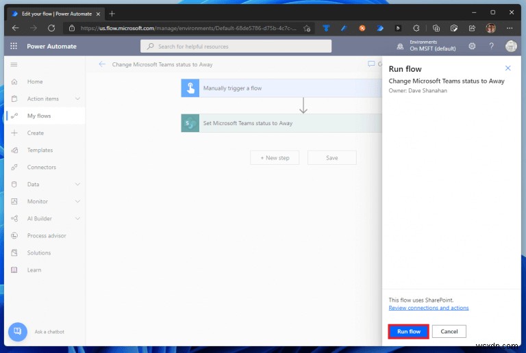 How to update your Microsoft Teams status using Power Automate