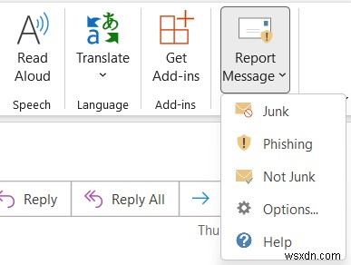 How to report suspicious email messages using Microsoft Outlook Report Message