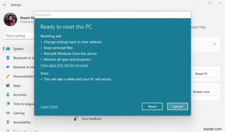 How to factory reset Windows 11