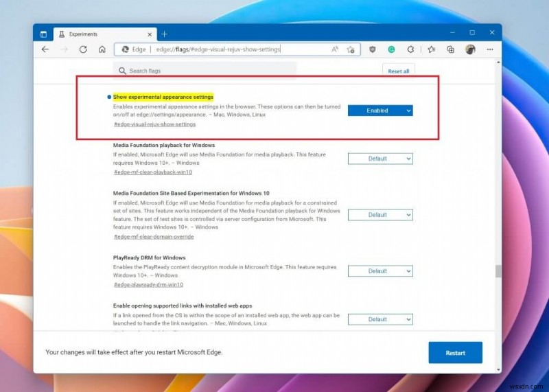 How to enable the new Windows 11 inspired design in Microsoft Edge