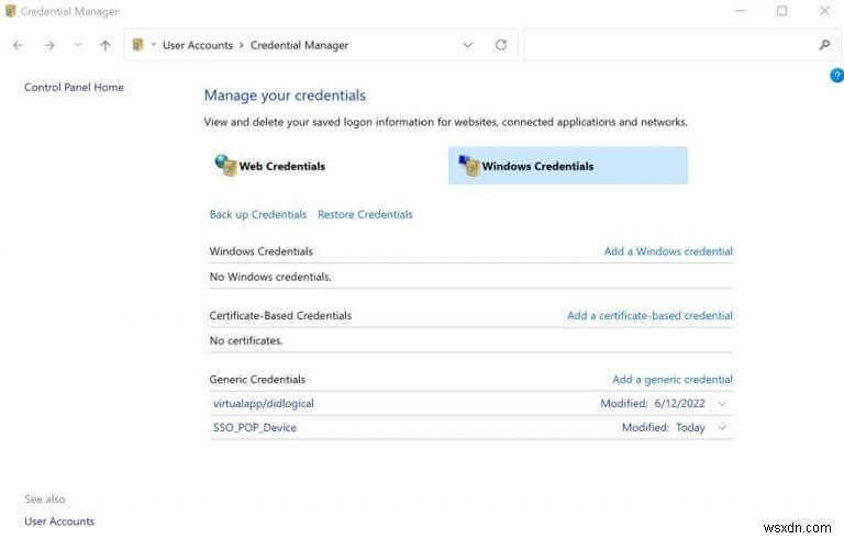 How to use Credential Manager on Windows