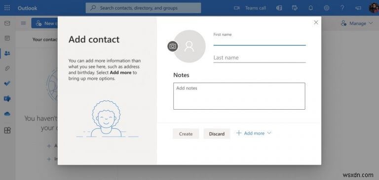 How to add contacts on Outlook
