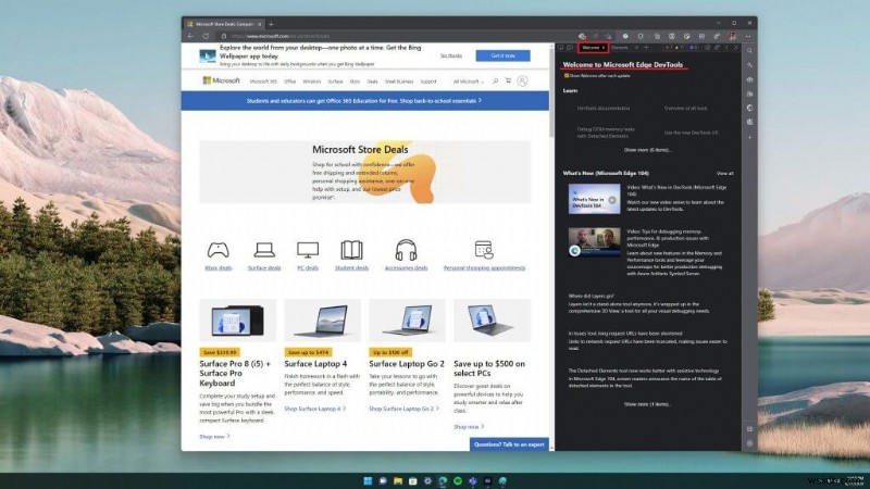 How to use the Rendering tool on Edge to force dark mode on any website