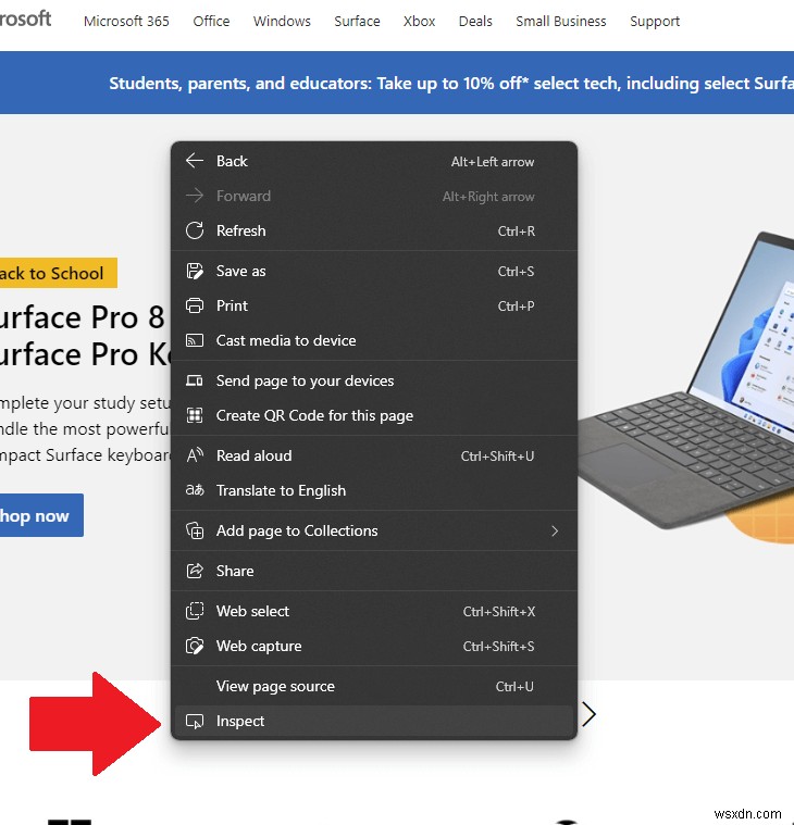 How to use the Rendering tool on Edge to force dark mode on any website