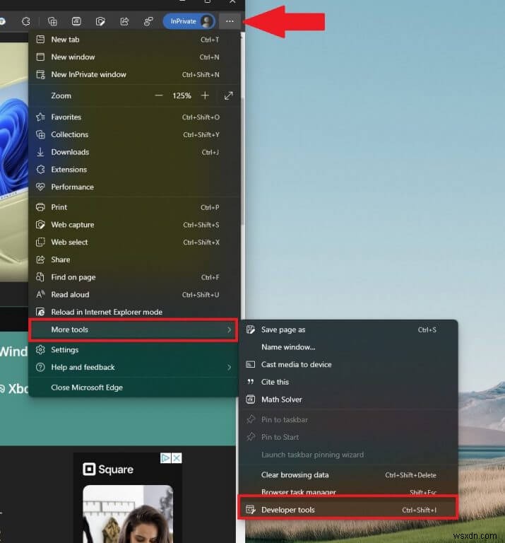 How to use the Rendering tool on Edge to force dark mode on any website